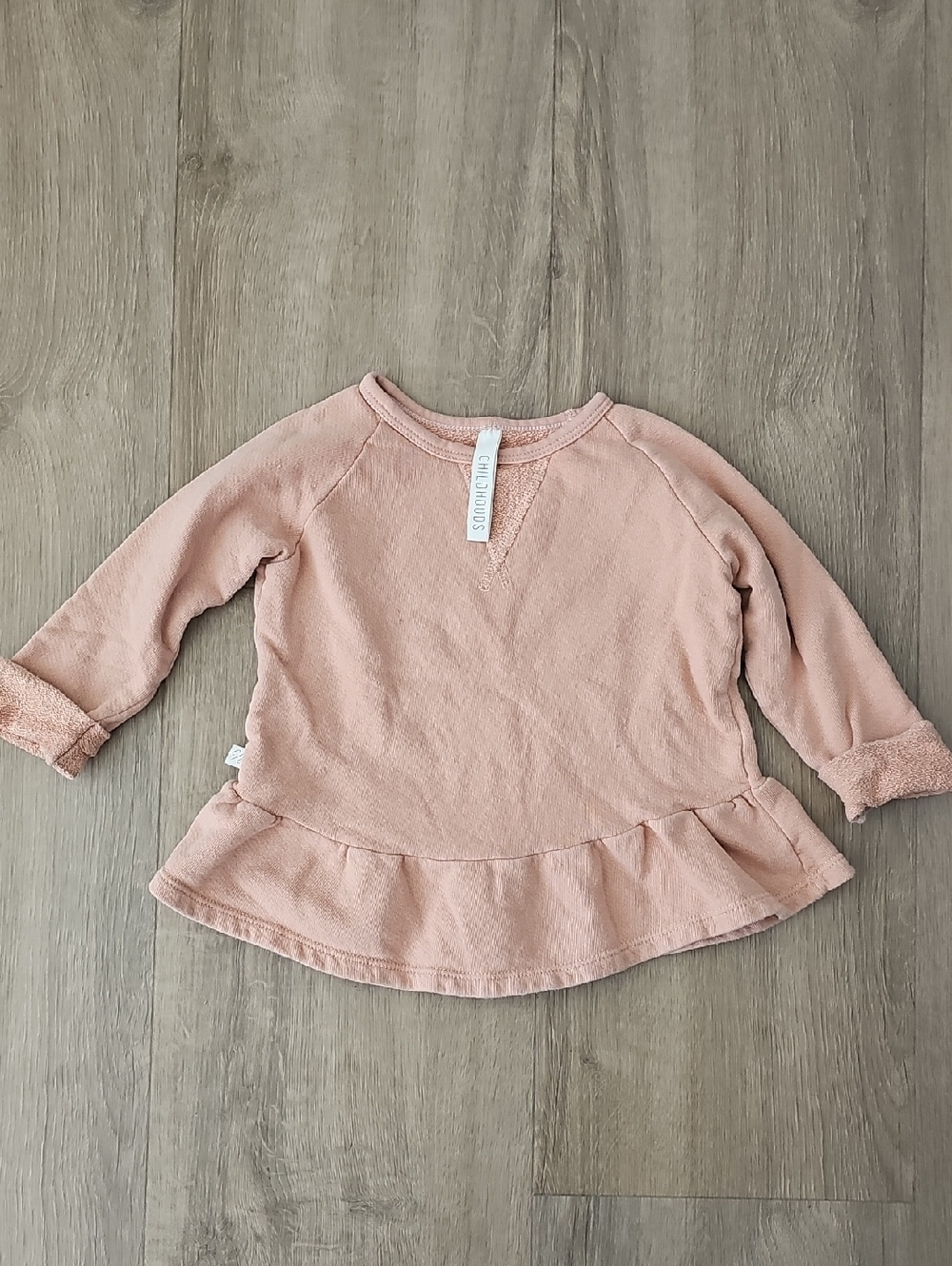 Childhoods Dusty Pink Ruffle-Hem Long Sleeve Top 2T